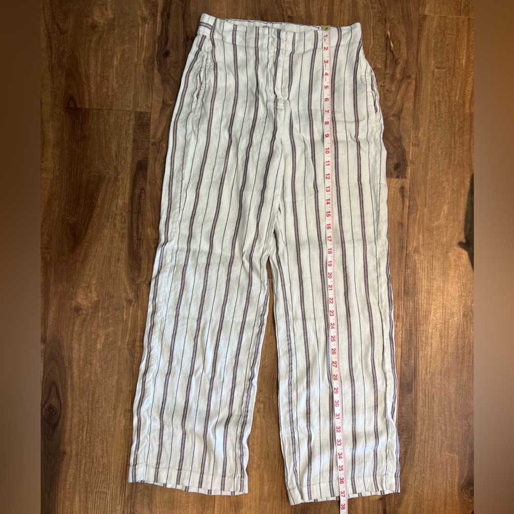 NIC+ZOE Linen Blend Pants, Size 2, White Striped - Picture 7 of 8
